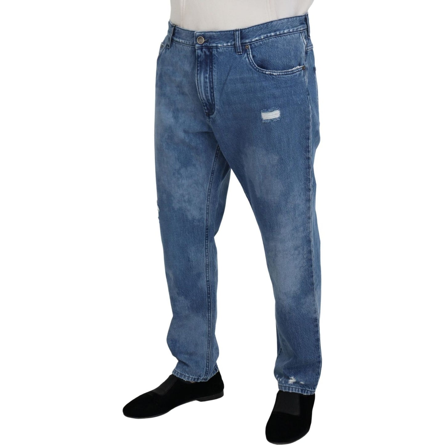 Dolce & Gabbana Blue Washed Cotton Casual Denim Jeans PAN73376 - 54
