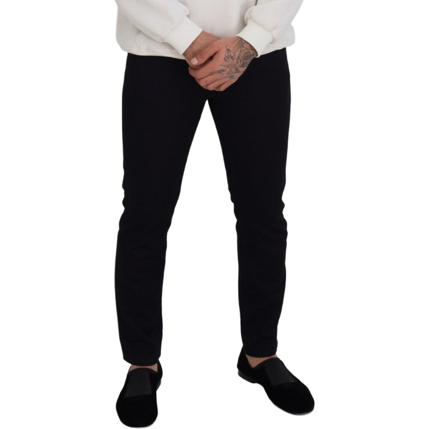 Dolce & Gabbana Black Cotton Skinny Casual Denim Jeans PAN73387 - 48
