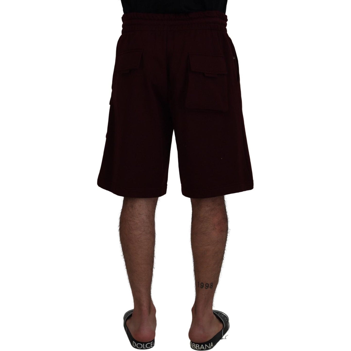 Dolce & Gabbana Maroon Bermuda Cargo Men Shorts PAN74013 - 50