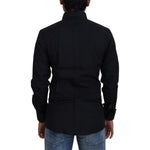 Dolce & Gabbana Black Cotton Slim Fit Formal Dress GOLD Shirt TSH82933# - 38