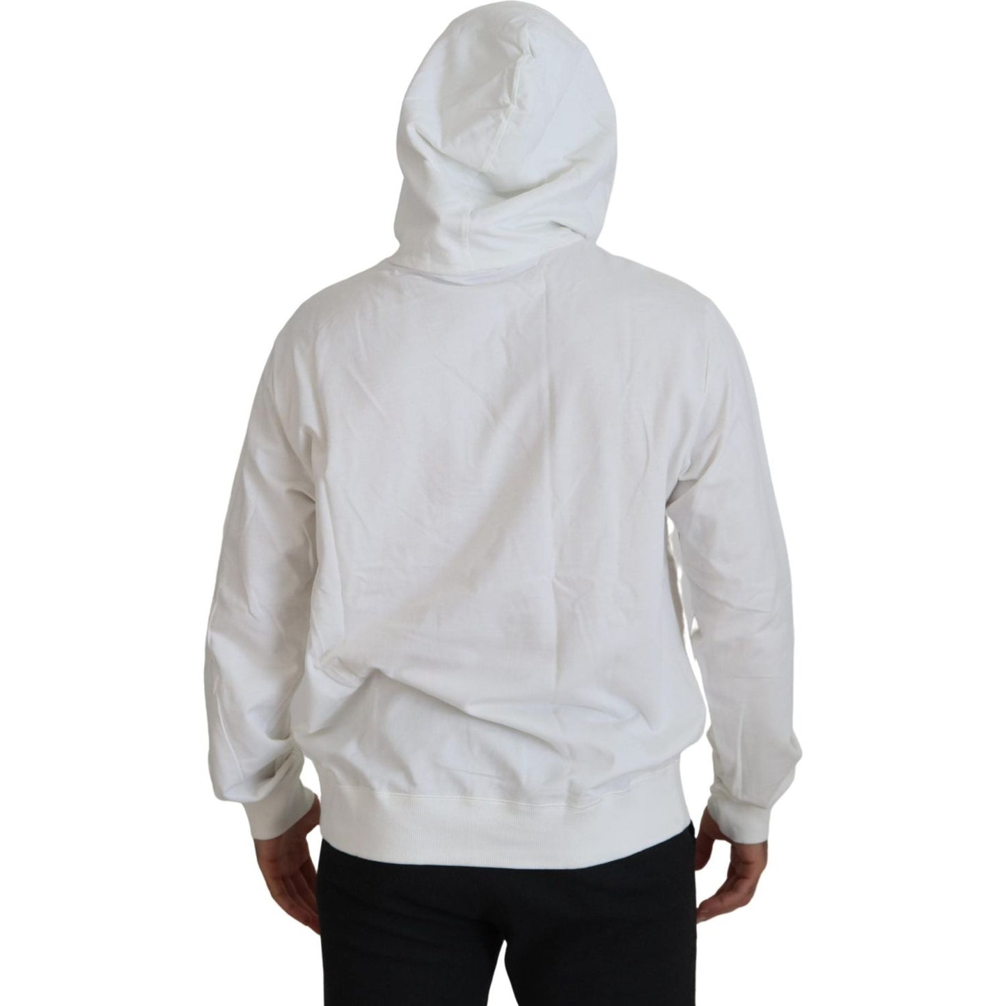 Dolce & Gabbana White Cotton Hooded Sweatshirt Sweater TSH7919 - 56