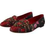 Dolce & Gabbana Multicolor Jacquard Sacred Heart Patch Slip On Shoes LA10070 - 35.5