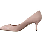 Dolce & Gabbana Pink Patent Leather Kitten Heels Pumps Shoes LA9915 - 37