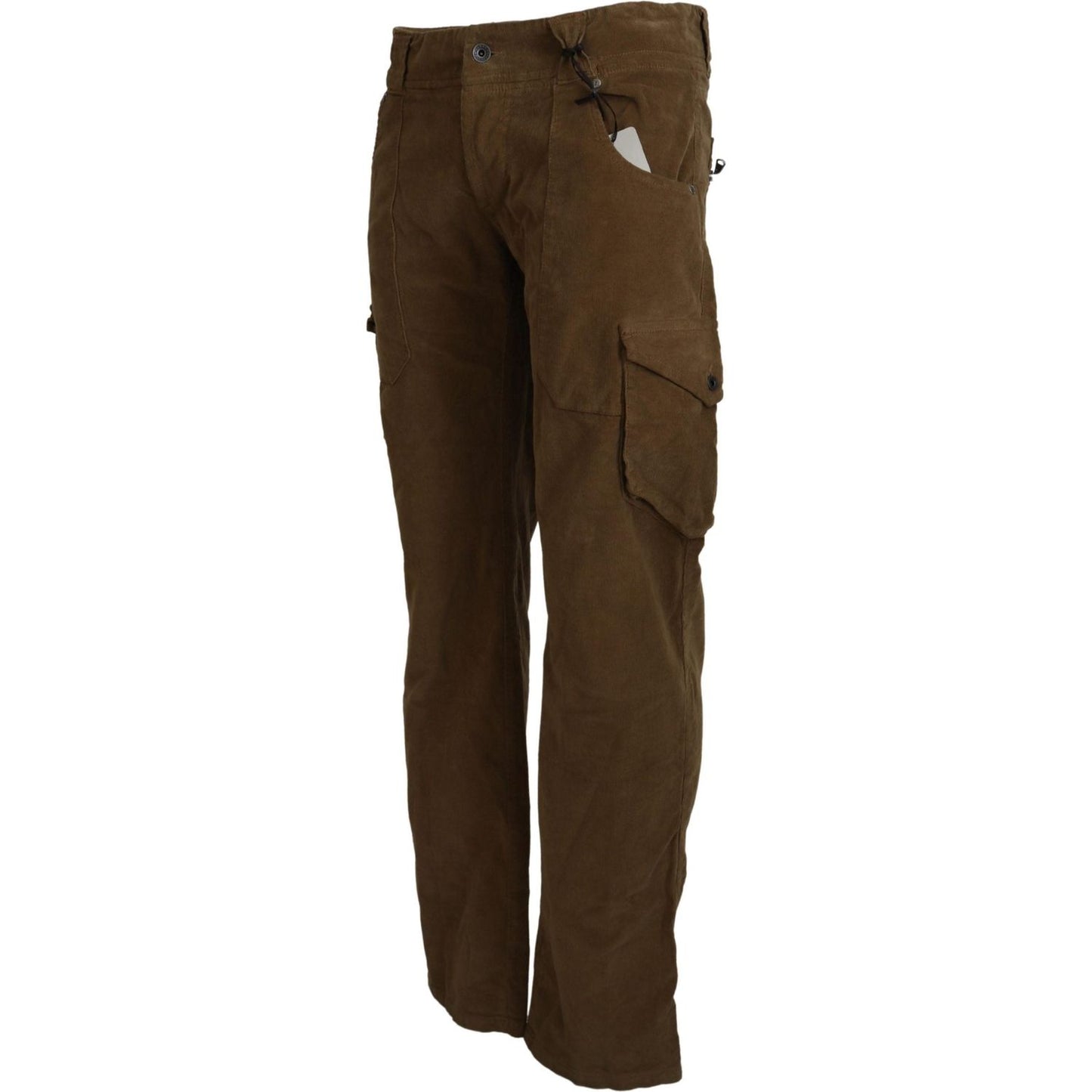 Ermanno Scervino Brown Cotton Corduroy Cargo Pants PAN74333 - 46
