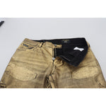 Dolce & Gabbana Gold Cotton Tattered Skinny Men Denim Jeans PAN74266 - 50