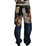 Dolce & Gabbana Multicolor Silk Patchwork Men Denim Jeans PAN74309 - 48