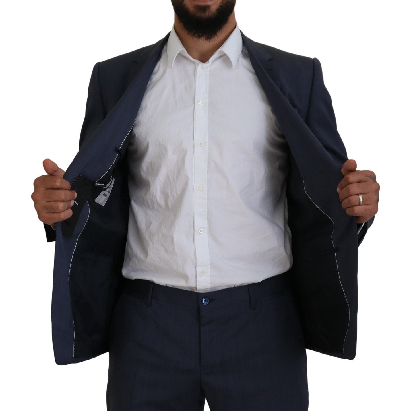 Dolce & Gabbana Blue Wool MARTINI 2 Piece Slim Fit Suit KOS2165- 54
