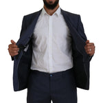 Dolce & Gabbana Blue Wool MARTINI 2 Piece Slim Fit Suit KOS2165- 54