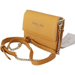 Patrizia Pepe Yellow Logo Leather Shoulder Strap Sling Bag VAS9046