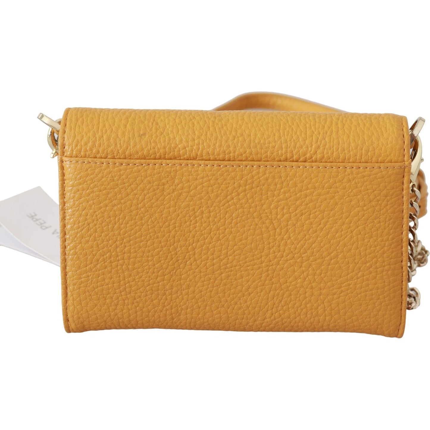 Patrizia Pepe Yellow Logo Leather Shoulder Strap Sling Bag VAS9046