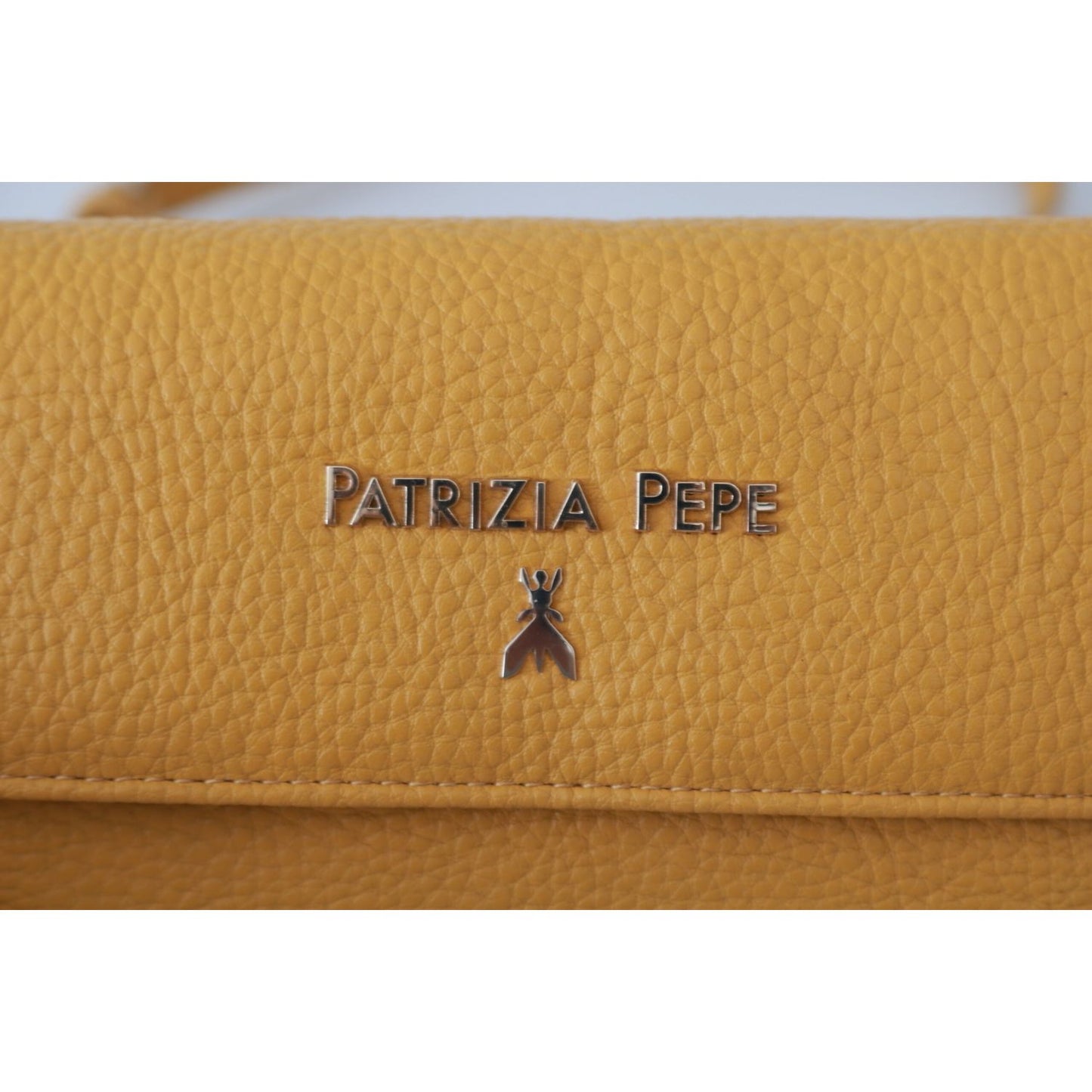 Patrizia Pepe Yellow Logo Leather Shoulder Strap Sling Bag VAS9046