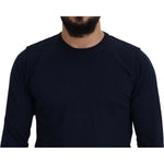 Paolo Pecora Milano Blue Cotton Crewneck Pullover Sweater TSH8253 - 54