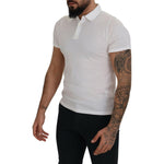 FRADI White Cotton Collared Short Sleeves Polo T-shirt TSH8223 - 46