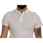 FRADI White Cotton Collared Short Sleeves Polo T-shirt TSH8223 - 46