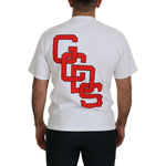 GCDS White Logo Print Cotton Short Sleeves T-shirt TSH8231 - 44