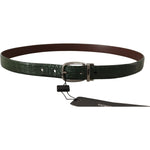 Dolce & Gabbana Green Exotic Leather Silver Buckle Belt BEL8407 - 95