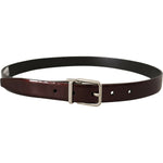 Dolce & Gabbana Brown Patent Leather Silver Metal Buckle Belt BEL8506- 90