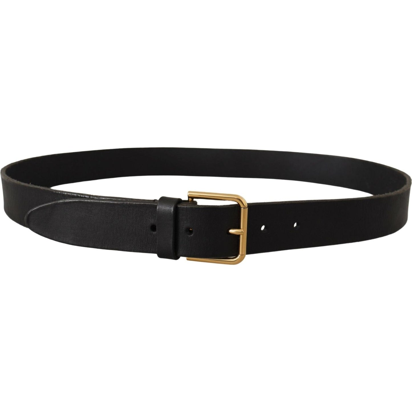 Dolce & Gabbana Brown Gold Metal Logo Buckle Calf Leather Belt