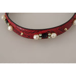 Dolce & Gabbana Red Exotic Leather Crystals Bag Shoulder Strap BEL8720