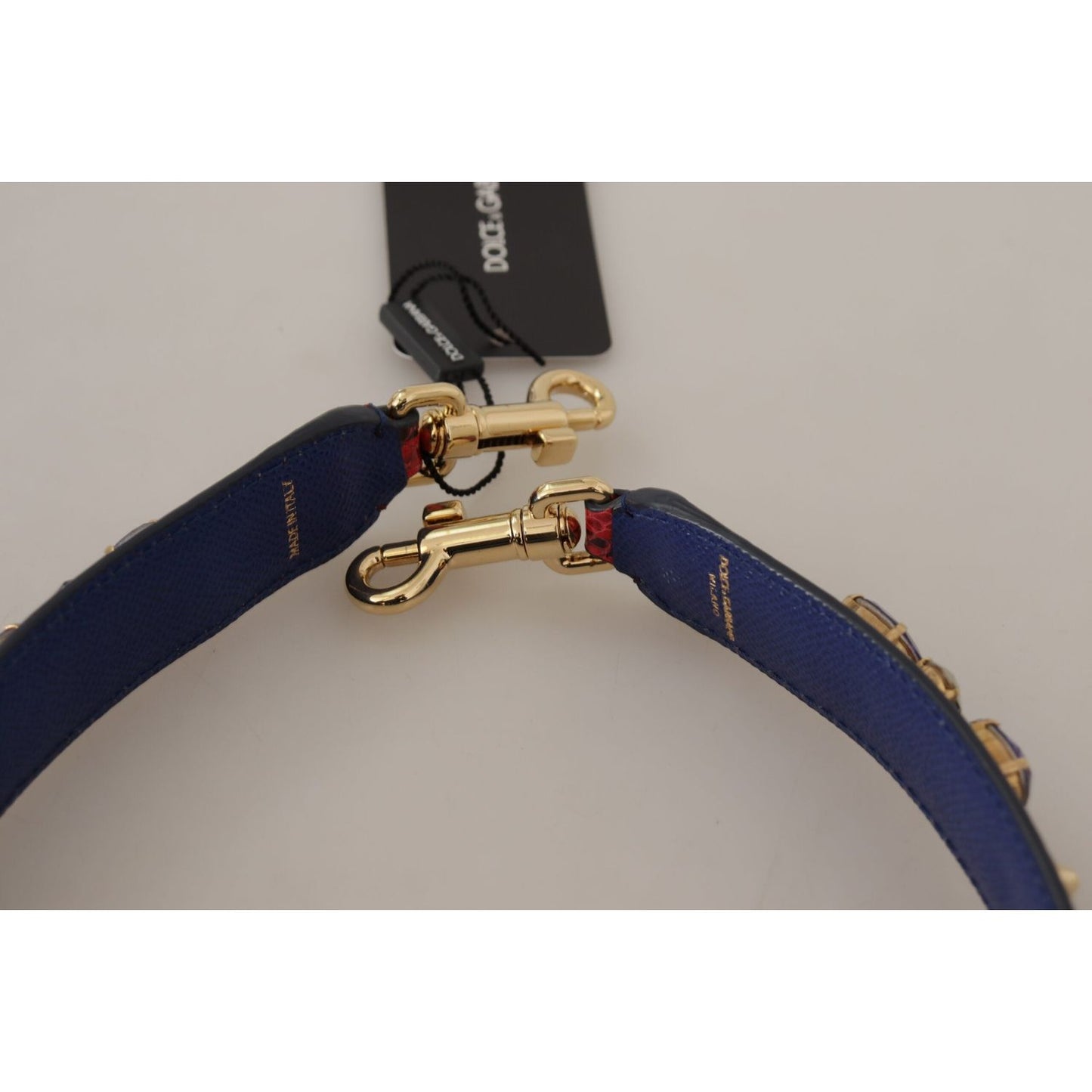 Dolce & Gabbana Red Exotic Leather Crystals Bag Shoulder Strap BEL8721