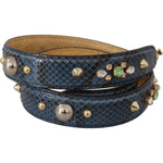 Dolce & Gabbana Blue Exotic Leather Crystals Shoulder Strap BEL8732