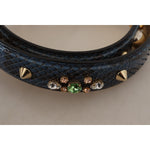 Dolce & Gabbana Blue Exotic Leather Crystals Shoulder Strap BEL8732