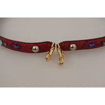 Dolce & Gabbana Red Exotic Leather Crystals Shoulder Strap BEL8733