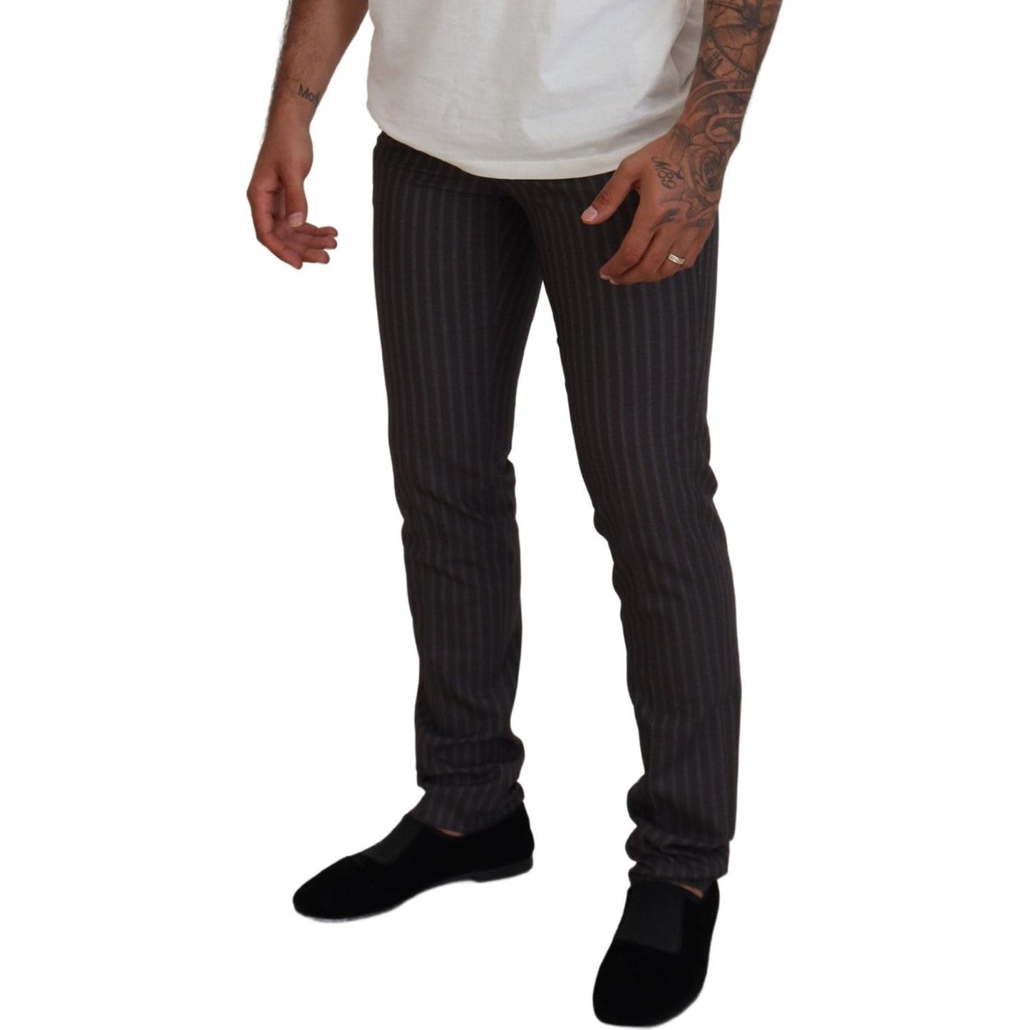BENCIVENGA Brown Stripes Slim Fit Men Pants PAN74057 - 54