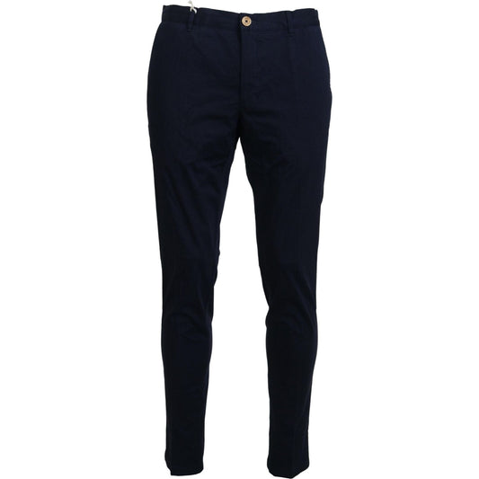 Domenico Tagliente Dark Blue Cotton Skinny Men Pants