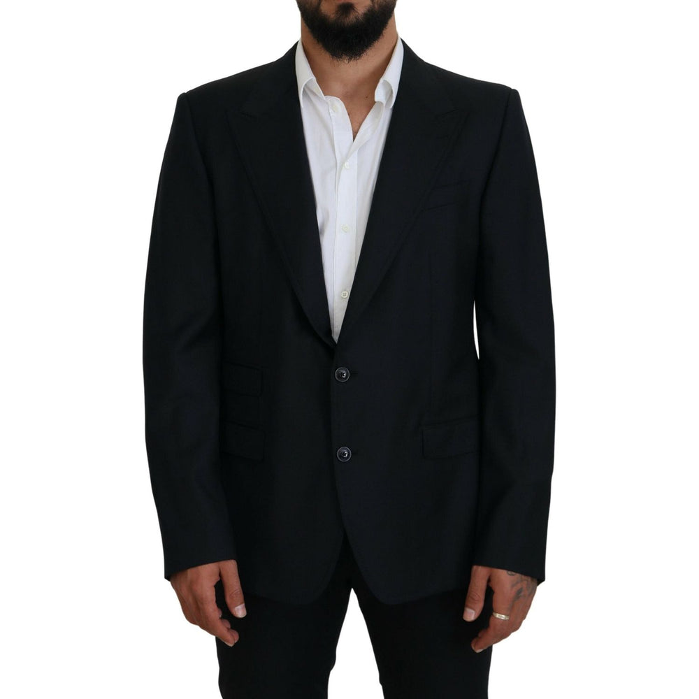 Dolce & Gabbana Dark Blue Wool Formal Sicilia Blazer KOS2129- 56