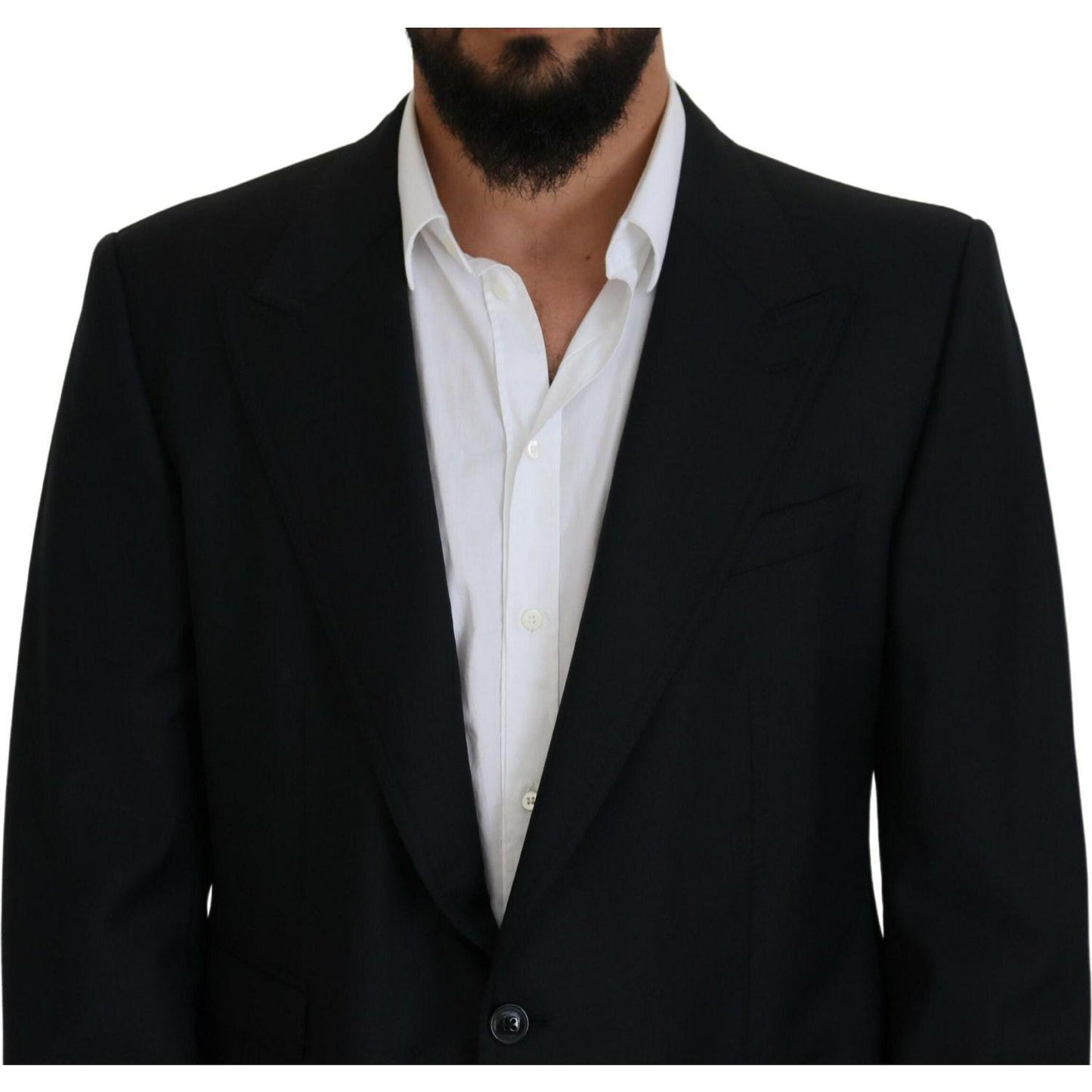 Dolce & Gabbana Dark Blue Wool Formal Sicilia Blazer KOS2129- 56