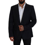 Dolce & Gabbana Dark Blue Wool Formal Sicilia Blazer KOS2129- 56