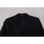 Dolce & Gabbana Dark Blue Wool Formal Sicilia Blazer KOS2129- 56