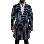 Dolce & Gabbana Black Blue Martini Printed Lining Robe KOS2145- 48