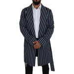 Dolce & Gabbana Black Blue Martini Printed Lining Robe KOS2145- 48