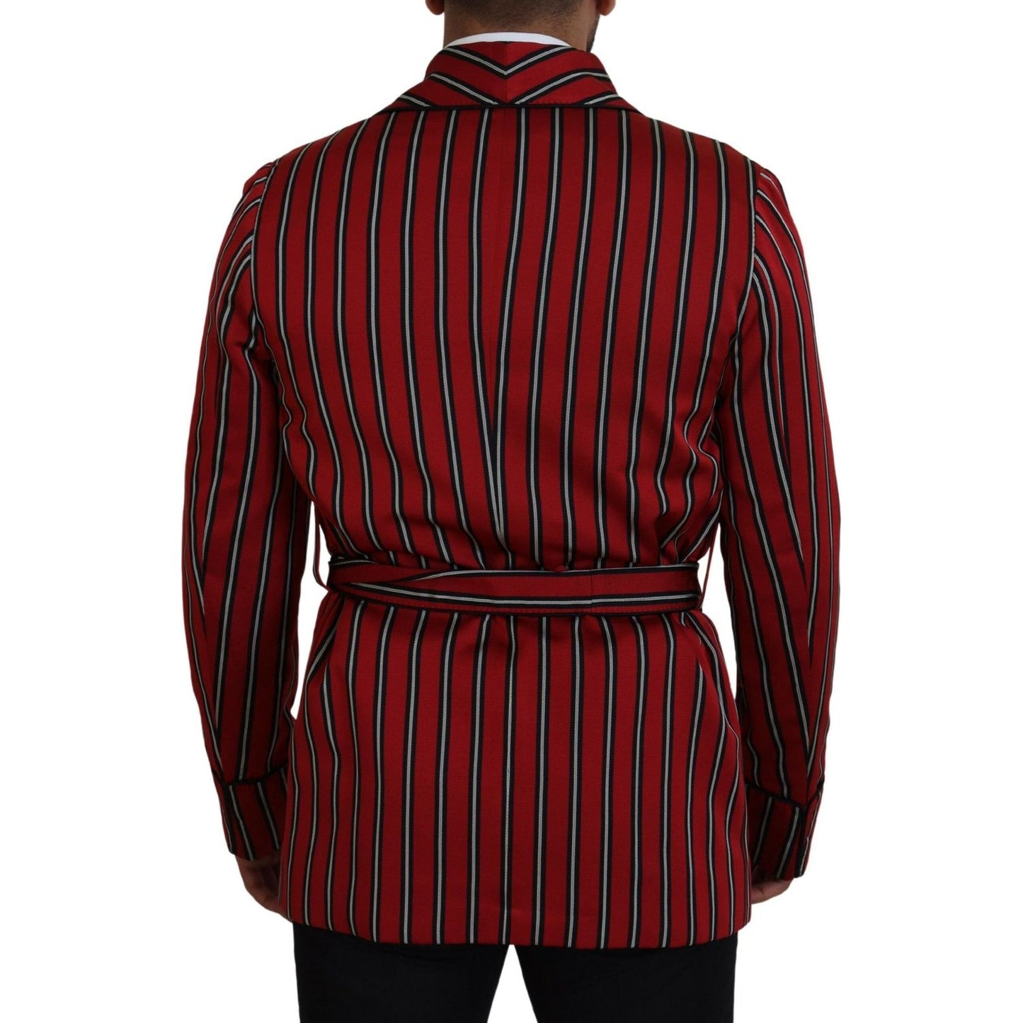 Dolce & Gabbana Red Striped Martini Printed Lining Robe KOS2146- 48