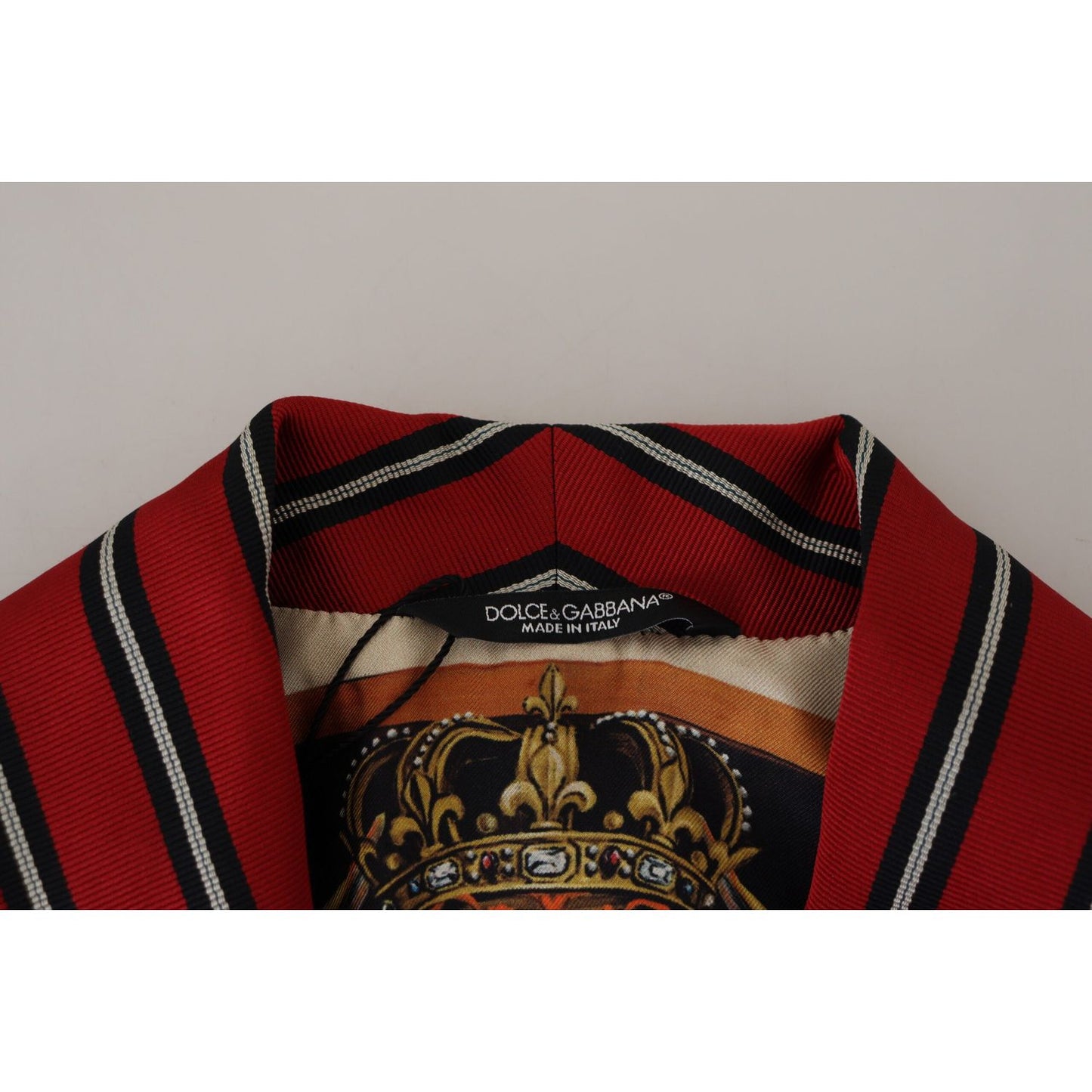 Dolce & Gabbana Red Striped Martini Printed Lining Robe KOS2146- 48
