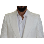 Dolce & Gabbana White Floral Brocade Trench Coat Jacket KOS2159 - 48