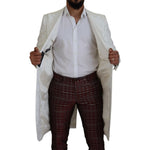 Dolce & Gabbana White Floral Brocade Trench Coat Jacket KOS2159 - 48