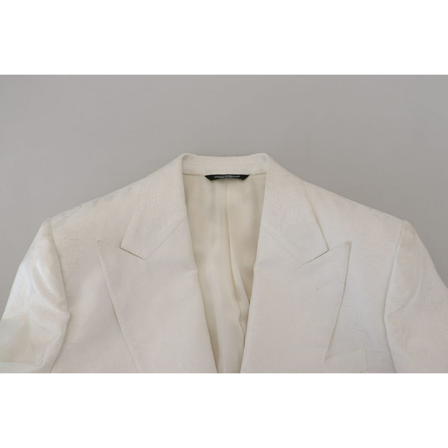 Dolce & Gabbana White Floral Brocade Trench Coat Jacket KOS2159 - 48