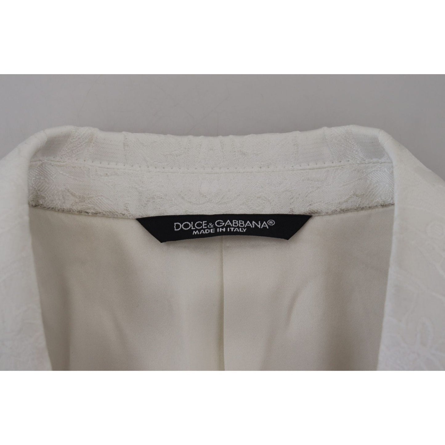 Dolce & Gabbana White Floral Brocade Trench Coat Jacket KOS2159 - 48