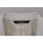 Dolce & Gabbana White Floral Brocade Trench Coat Jacket KOS2159 - 48