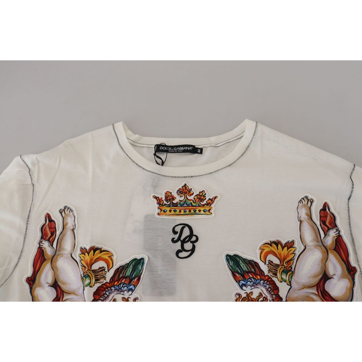 Dolce & Gabbana White Printed Short Sleeves Men T-shirt TSH83620 - 44