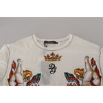 Dolce & Gabbana White Printed Short Sleeves Men T-shirt TSH83620 - 44