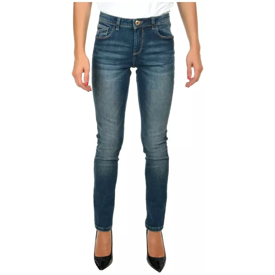 Yes Zee Blue Cotton Women's Skinny Jeans YE-10570-W25