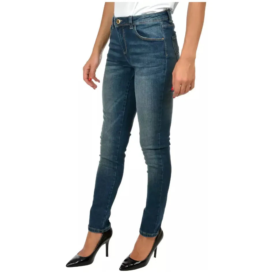 Yes Zee Blue Cotton Women's Skinny Jeans YE-10570-W25