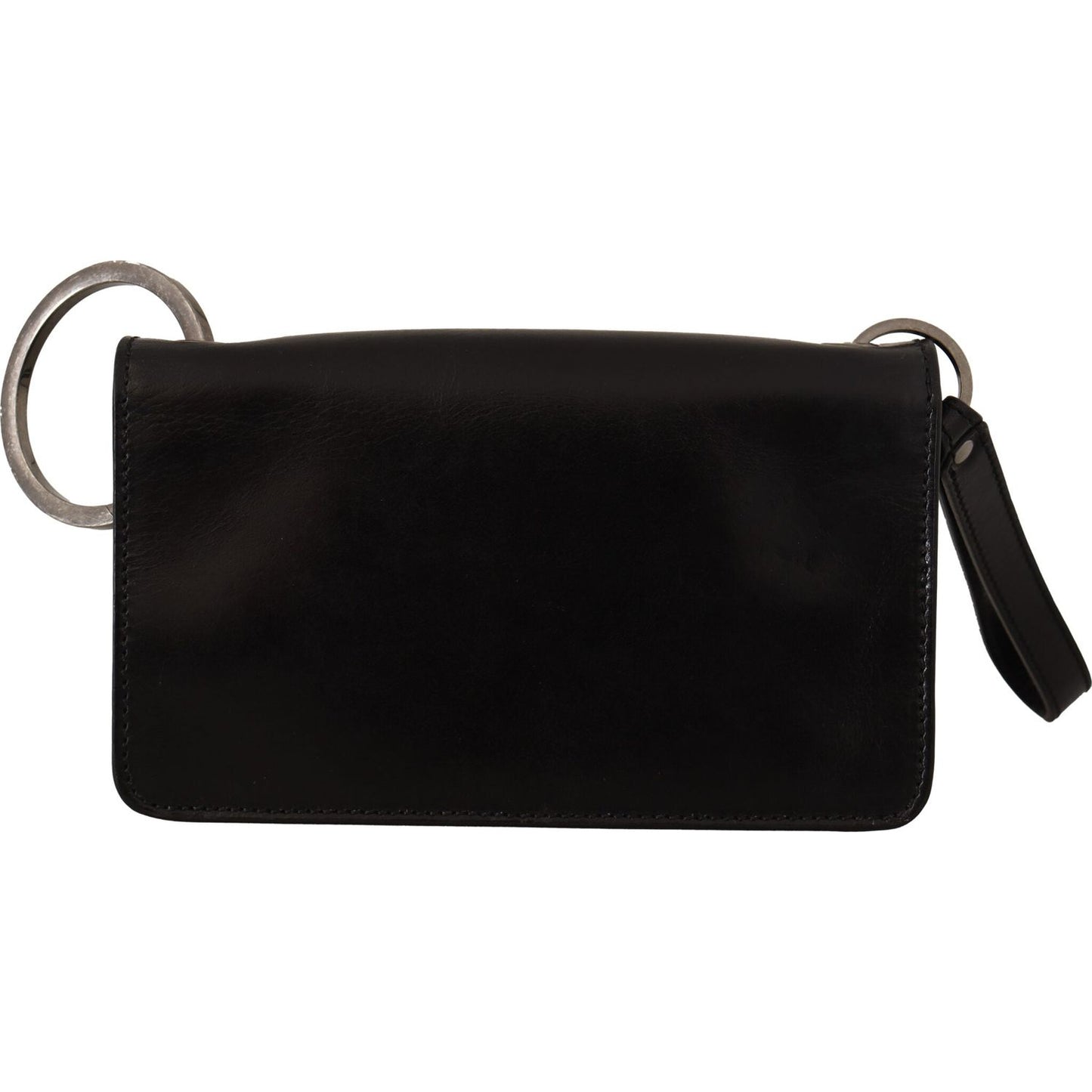 Dolce & Gabbana Black Leather Wristlet Mini Bag Card Bill Wallet VAS130274