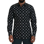 Dolce & Gabbana Black Crown Print GOLD Slim Shirt TSH83660-39