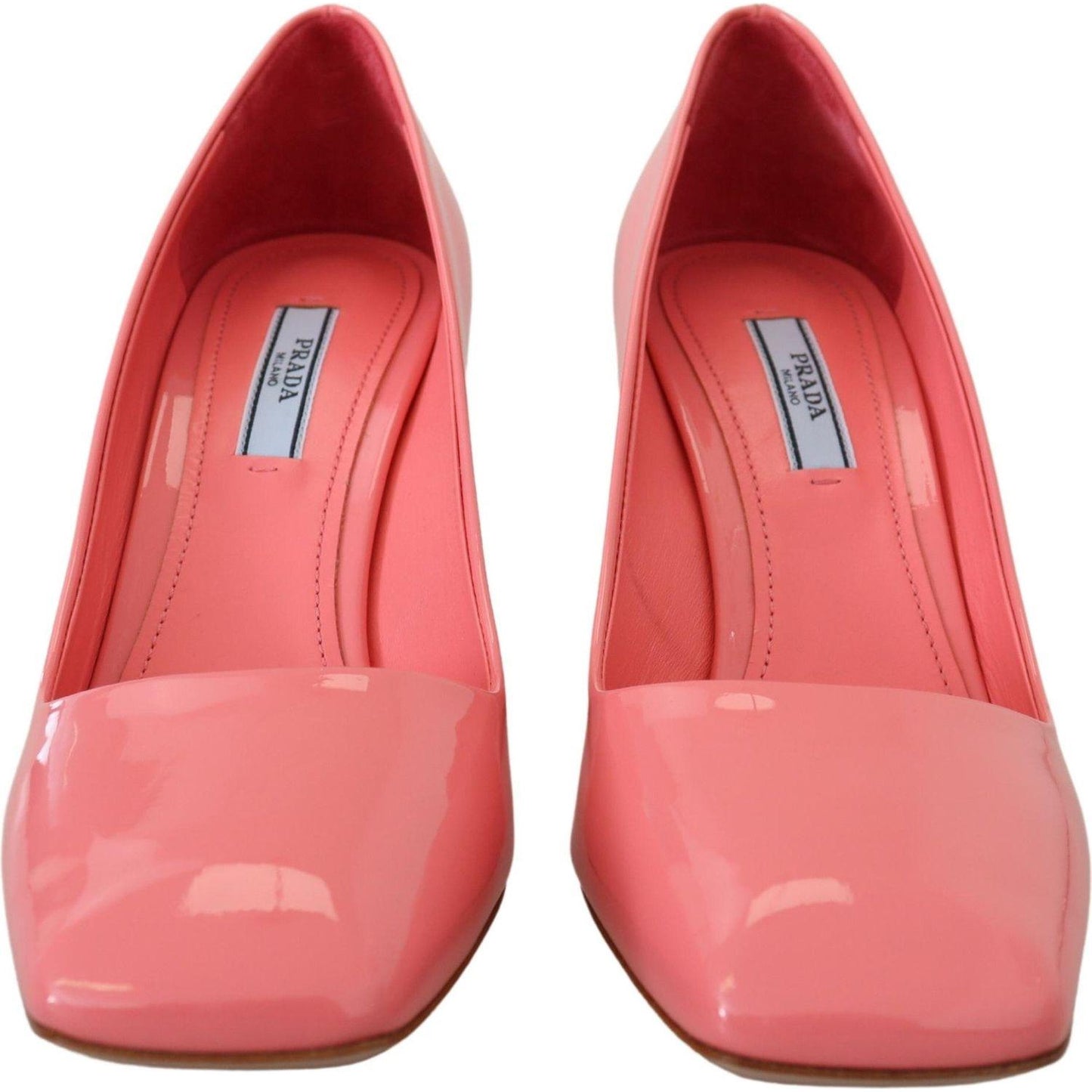 Prada Pink Patent Leather Block Heels Pumps Classic LA10135- 35
