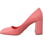 Prada Pink Patent Leather Block Heels Pumps Classic LA10135- 35